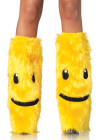 Furry Happy Face Leg Warmers