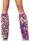 Leg Avenue Neon Leopard Plush Leg Warmer One Size 