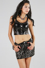 Lydia Studded Leather Punk Top Silver Large