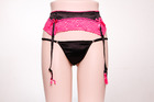 Stretch Satin with Lace and Bows Garter Belt Medium by Native