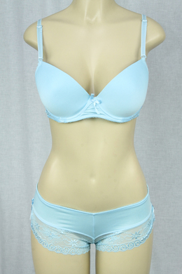 Paris Pink French Design Bra Panty Set Sky Blue