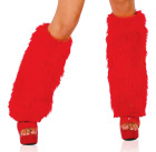 Fur Leg Warmer Red