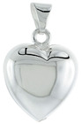 Sterling Silver Puffed Heart Pendant, Made in Italy. 13/16 in. (21 mm) Tall 