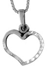 Sterling Silver Cut-out Heart Pendant, 5/8 inch tall