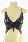 Sequined Top Butterfly Black