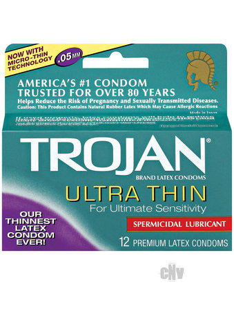 Trojan Ultra Thin W/sperm 12`s