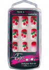 Finger Nails Cherry and Diamonds