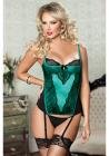 Simply Stunning Bustier Thong Med - Grn