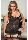Dangerous Fantasy Chemise Thong Queen Blk