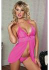 Scandalous Babydoll and Thong Hot Pink