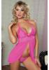 Scandalous Babydoll and Thong Hot Pink