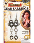 Steampunk gear earrings - silver