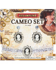 Steampunk cameo earrings and choker set