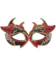 Venetian mask - red/gold w/horns