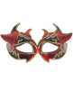 Venetian mask - red/gold w/horns
