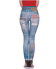 Grunge graphic jean leggings - blue m/l