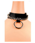 Single ring w/chain choker - black