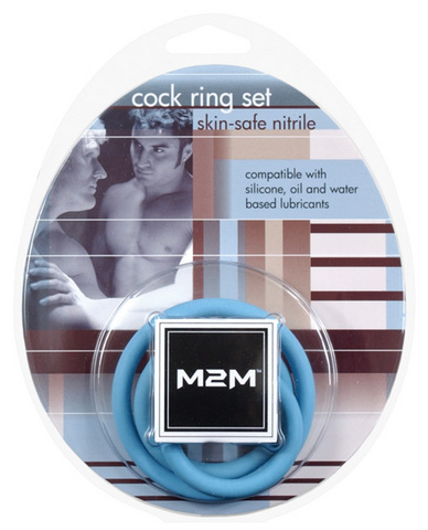 M2M Nitrile C Ring Set Pack of 3 - Blue	 Sex Toy Product