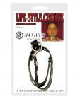 Maximus loop and ring leather choker w/rivets