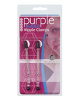 Adjustable tweezer nipple clamps w/purple beads