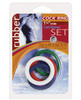 1.25in rubber cock ring set - rainbow pack of 5