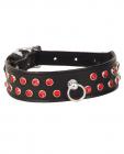 Ruff double row red gems collar