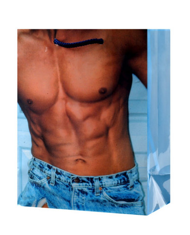 Man in torn denim shorts gift bag Sex Toy Product