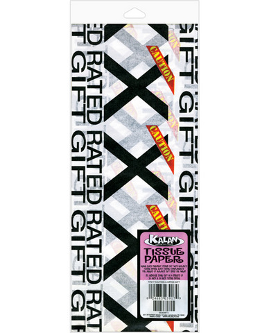 Caution x rated gift tissue paper - 4 sheets