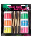 Small black light liquid latex body paint kit