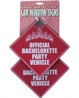 Bachelorette party car window signs - pack of 2