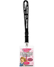 Birthday vip party pass w/game on back - asst. color lanyards