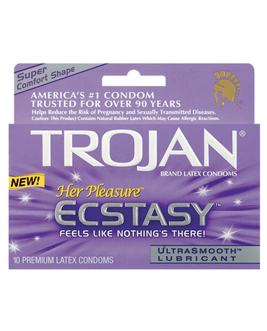 Trojan her pleasure ecstasy condoms - box of 10 Sex Toy Product
