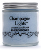 Champagne lights midnight-blue candle