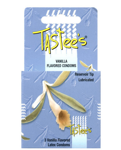 Tastees condoms, vanilla 3 pack