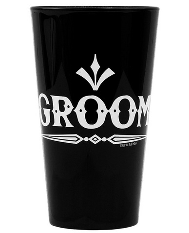 Groom (rock) pint glass - black