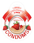 Endurance flavored condom strawberry, 3 pack