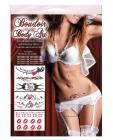 Sexy bride boudoir body art tattoos w/crystals