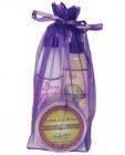 Earthly Body Summer Skin Care Bag - 8 oz Naked in Woods Glow Oil, Dare to be Bare and 6.8 Candle