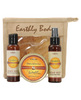 Earthly body jute gift bag dreamsicle - 6 oz candle, 3 oz lotion, and 3 glow oil