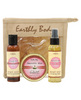 Earthly body jute gift bag skinny dip - 6 oz candle, 3 oz glow o