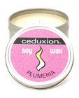 Ceduxion soy wax candle in a tin, plumeria