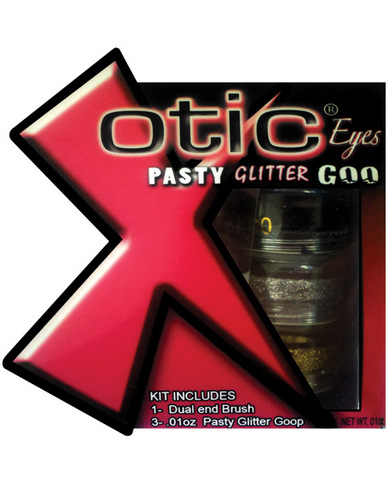 Xotic eyes - pasty glitter glue - black, gold and silver pack of 3
