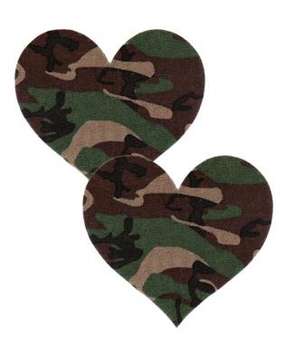 Playful pasties heart hunter green camo o/s