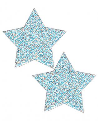 Playful pasties star sparkly silver glitter o/s