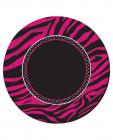 Birthday pink zebra 7in plates - pack of 8