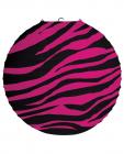 Birthday pink zebra 12in lantern
