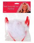 Bachelorette fun devil horns w/veil headband