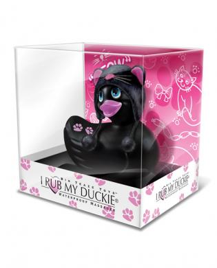 I rub my duckie hoodie kitty massager travel size - black
