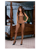 Diamond net halter open crotch bodystocking (thong not included) black o/s