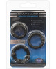 Blush stay hard beaded cock rings 3 pack - black